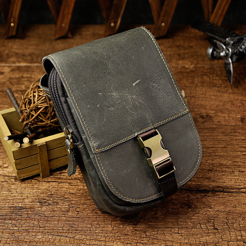 le'aokuu Herren Hüft-Gürteltasche Rindsleder