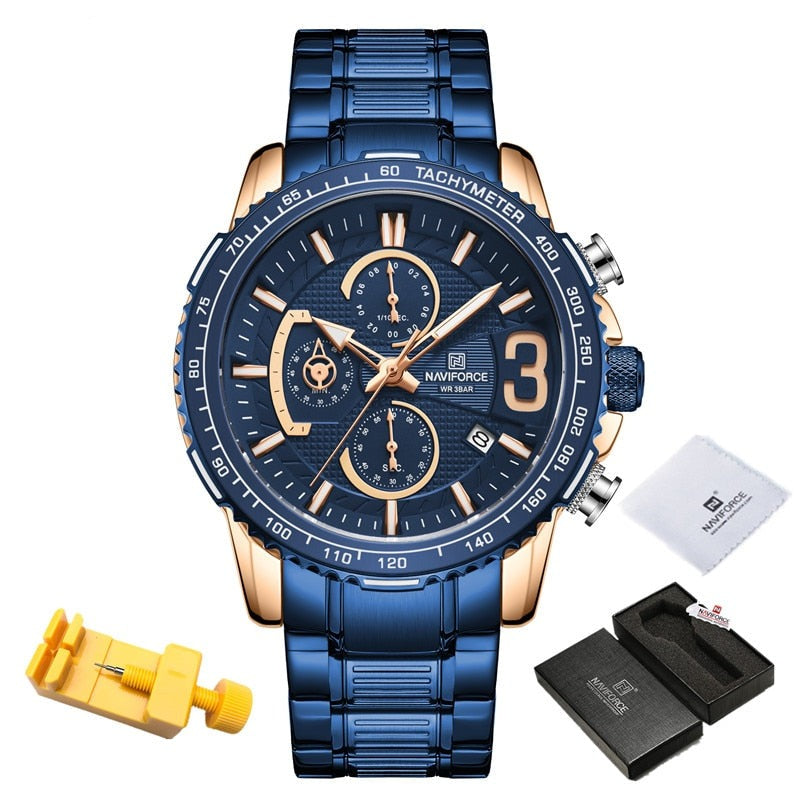 NAVIFORCE NF8017 Herren Multifunktion Chronograph 3BAR