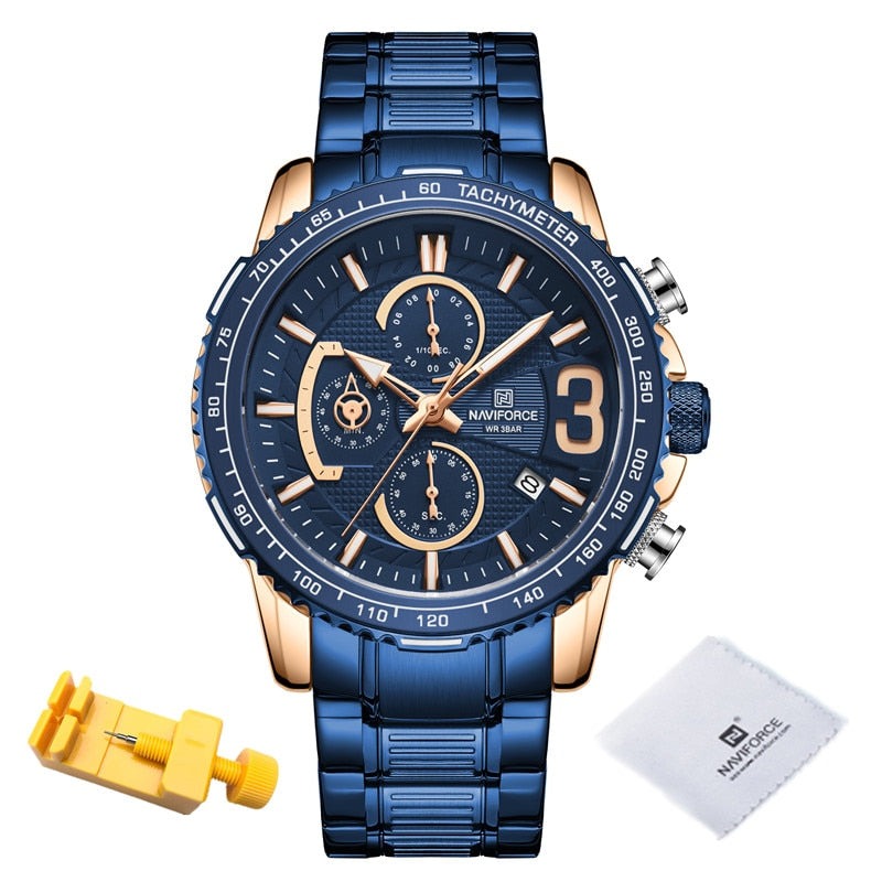 NAVIFORCE NF8017 Herren Multifunktion Chronograph 3BAR