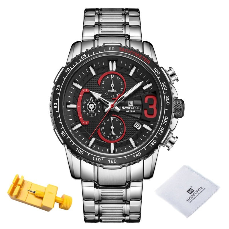NAVIFORCE NF8017 Herren Multifunktion Chronograph 3BAR
