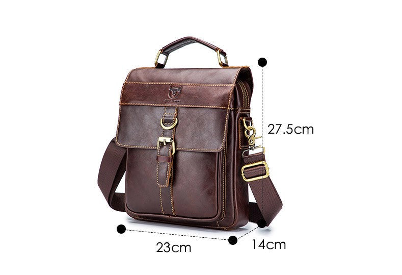 BULLCAPTAIN Business Herren Schultertasche aus echtem Rindsleder