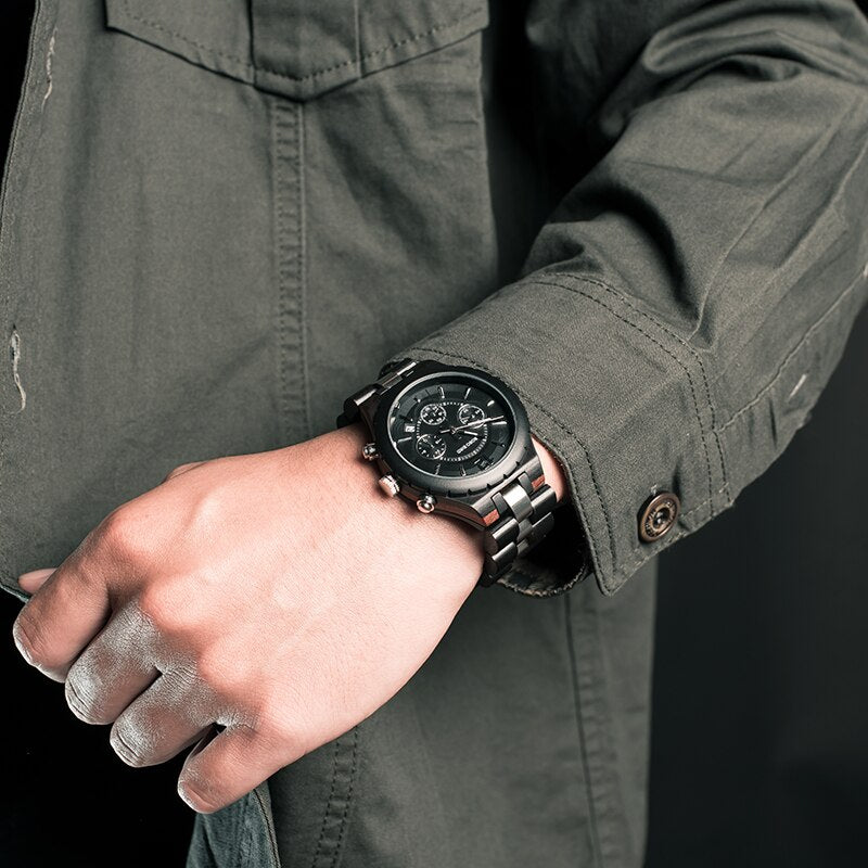 BOBO BIRD Herren Holzchronograph 3ATM