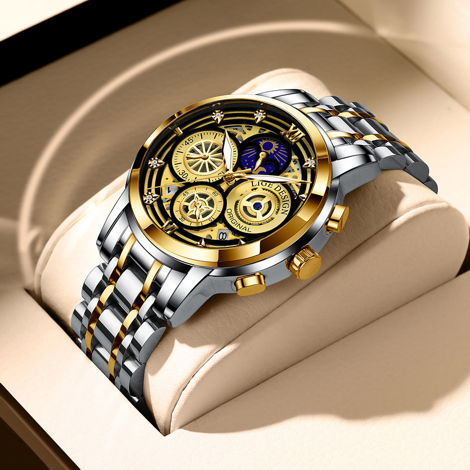 LIGE 8942 Herren Business Chronograph 5ATM