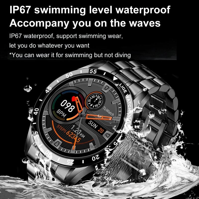 LIGE Sport Smartwatch 3BAR Android + IOS