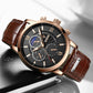 LIGE 9866 Herren Chronograph 3ATM Hardlex