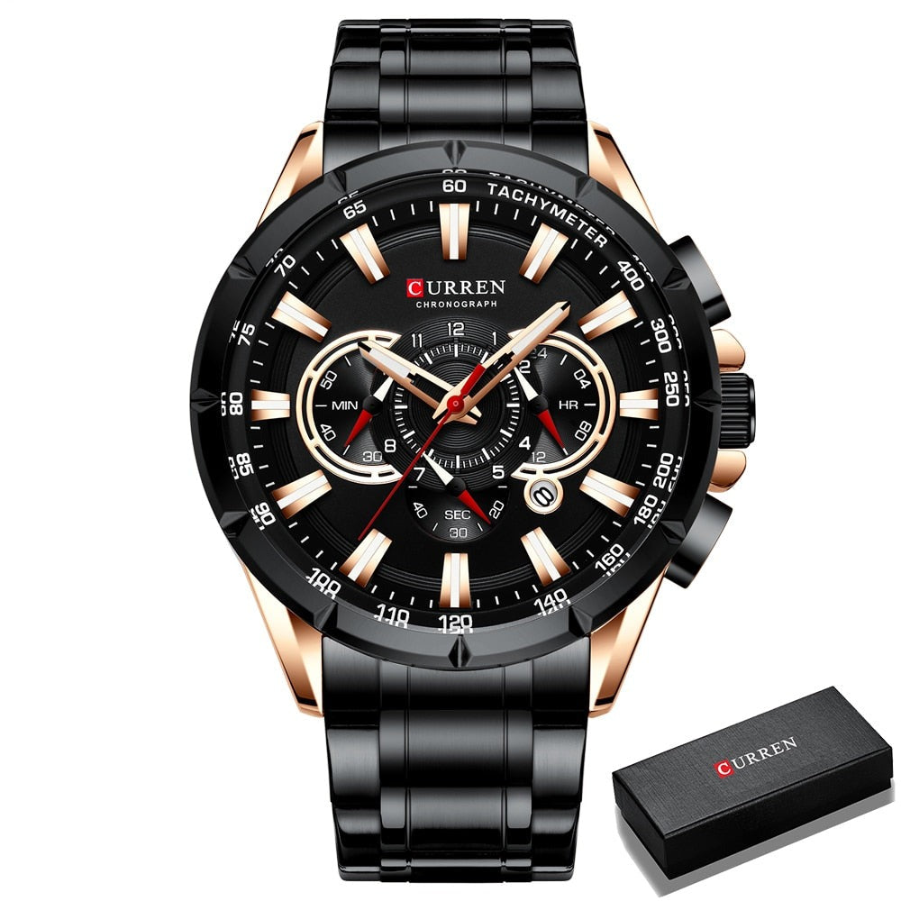 CURREN 8363 Designer Herren Chronograph 3ATM Hardlex