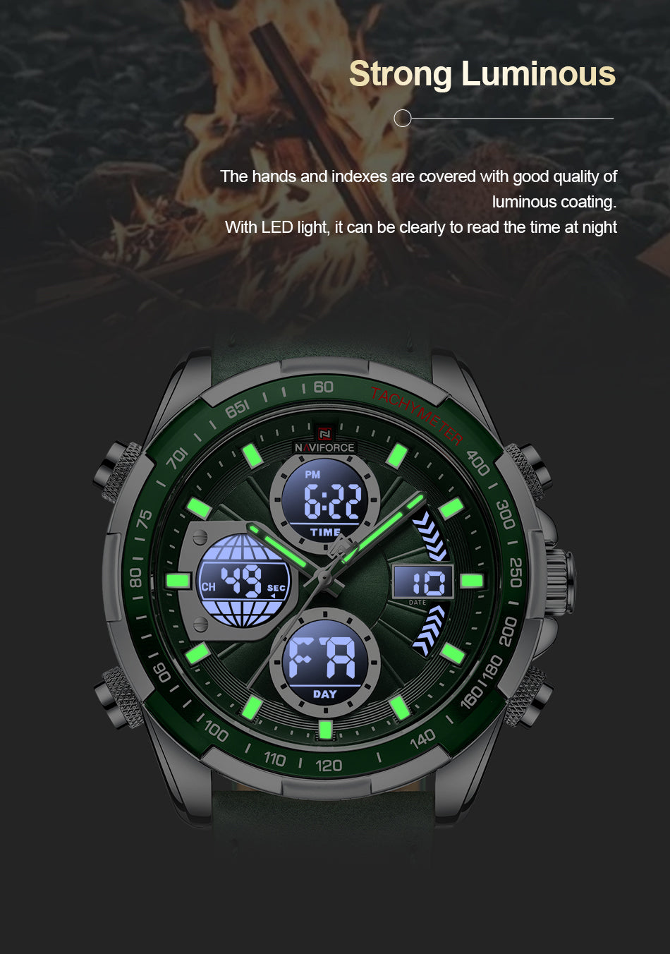 NAVIFORCE NF9197L Herren Militärchronograph 3BAR