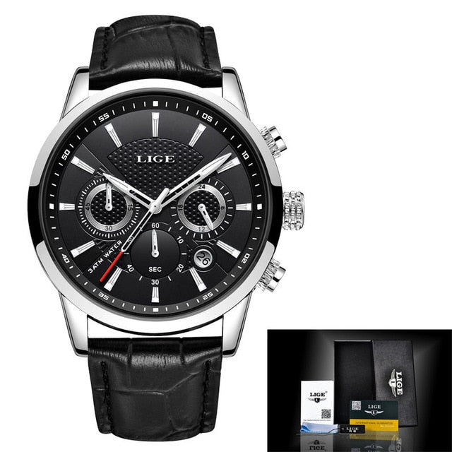 LIGE 9866 Herren Chronograph 3ATM Hardlex