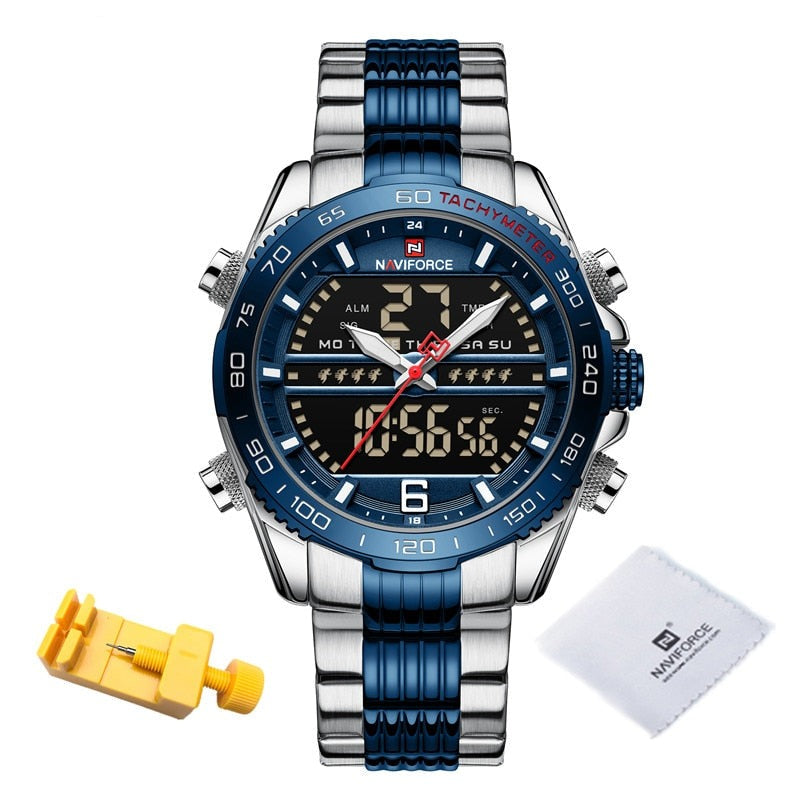 NAVIFORCE NF9195 Herren Militär-Sport-Digitaluhr 3BAR