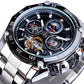 Forsining GMT1163-7 Automatik Herrenuhr Chronograph 3BAR Glas