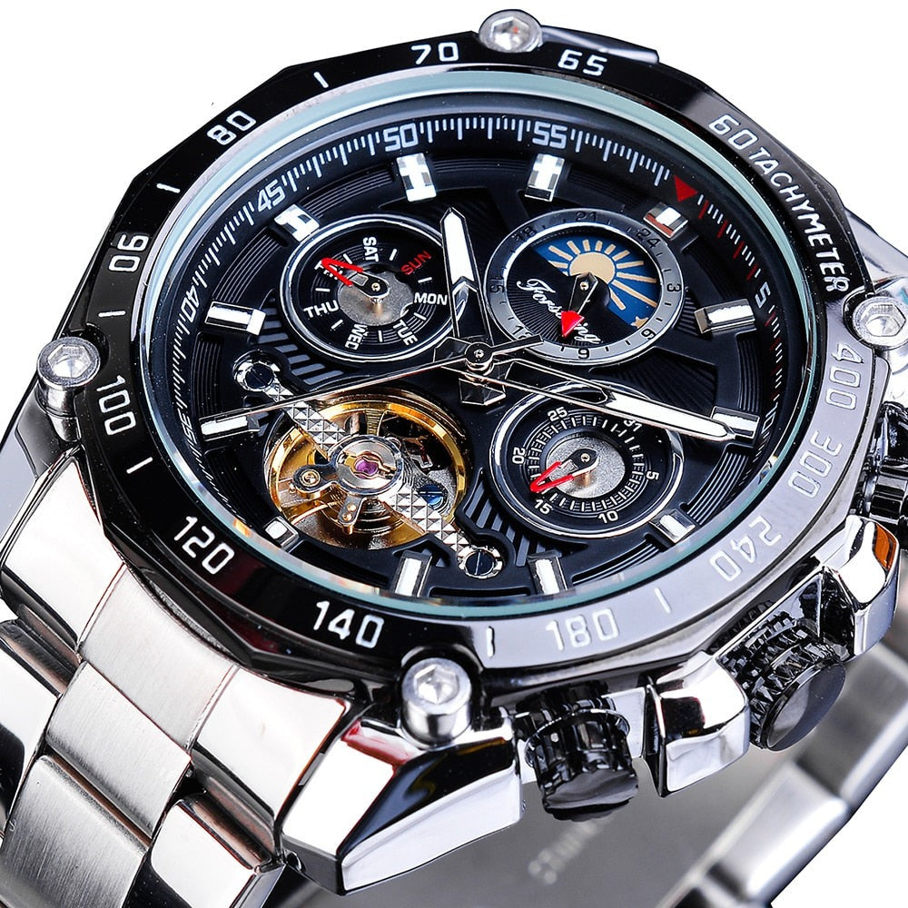 Forsining GMT1163-7 Automatik Herrenuhr Chronograph 3BAR Glas