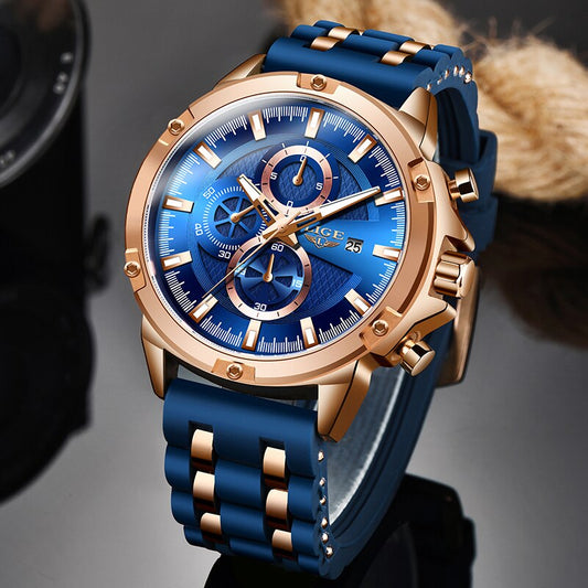 LIGE 10028 Herren Chronograph Hardlex 3BAR