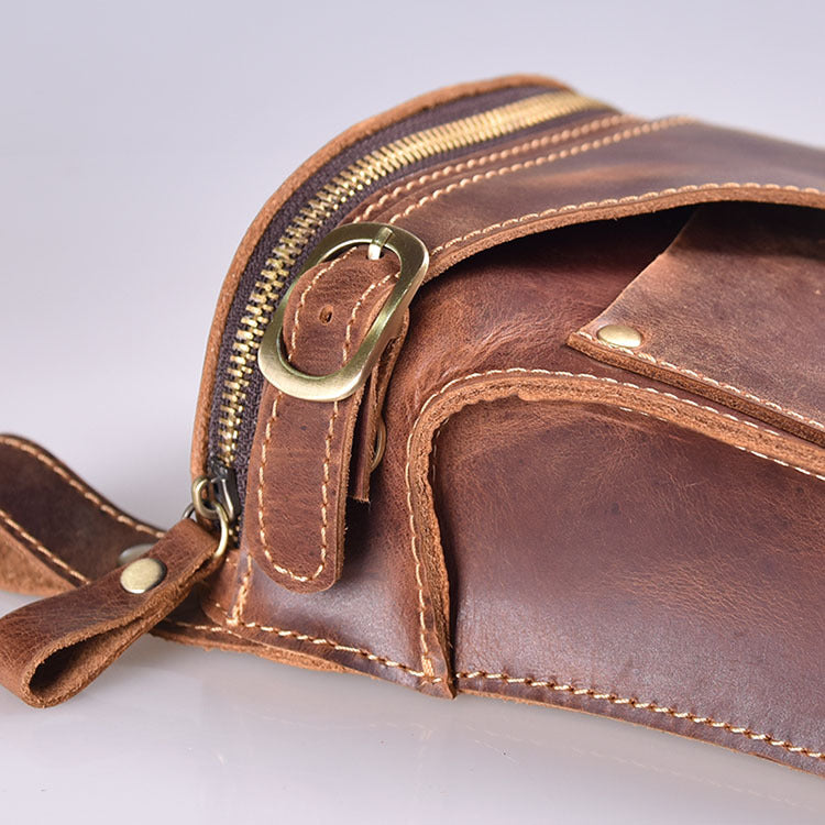 LACHIOUR Herren Gürteltasche Echtleder