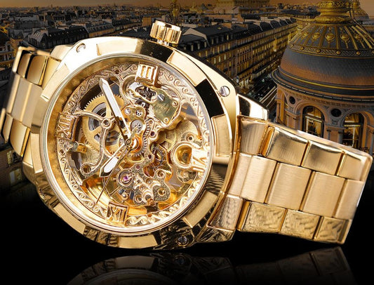Forsining GMT1091-5 Automatik Herren Skelettuhr 3BAR Glas