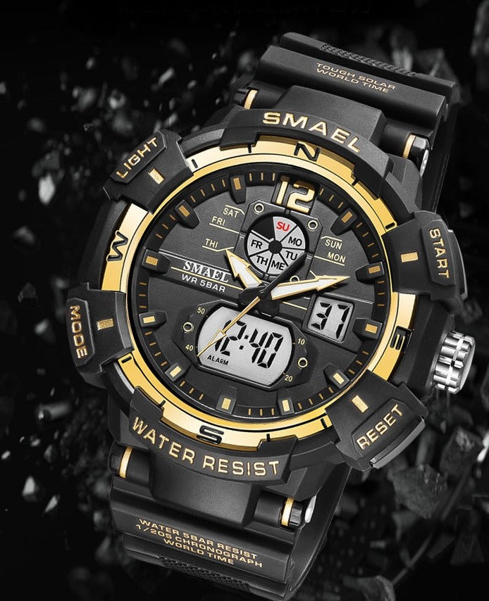 SMAEL SL-8045 Herren Sport-Chronograph 5ATM Dualanzeige