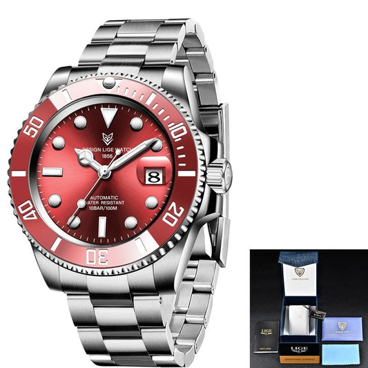 LIGE LG6801 Automatik Herrenuhr 10BAR Saphir Glas