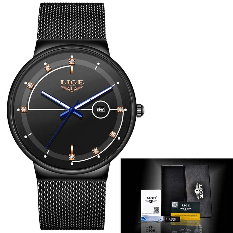 LIGE 9987 Herren Freizeit Quarzuhr 3ATM