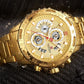 NAVIFORCE NF9165GG Herren Luxus Chronograph 3BAR Hardlex