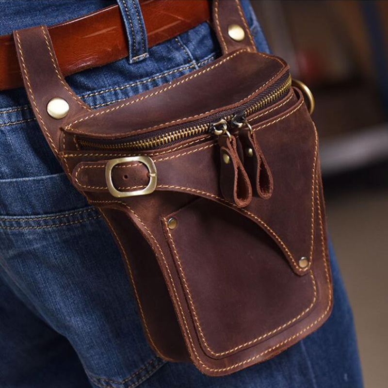 LACHIOUR Herren Gürteltasche Echtleder
