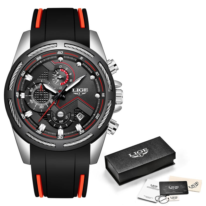 LIGE 9957 Herren Chronograph 3ATM Hardlex