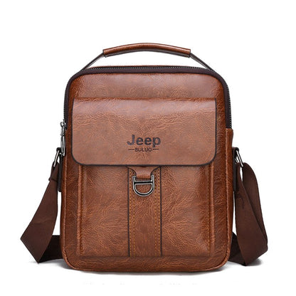 JEEP BULUO Herren Handtasche Umhängetasche aus hochwertigem Spaltleder
