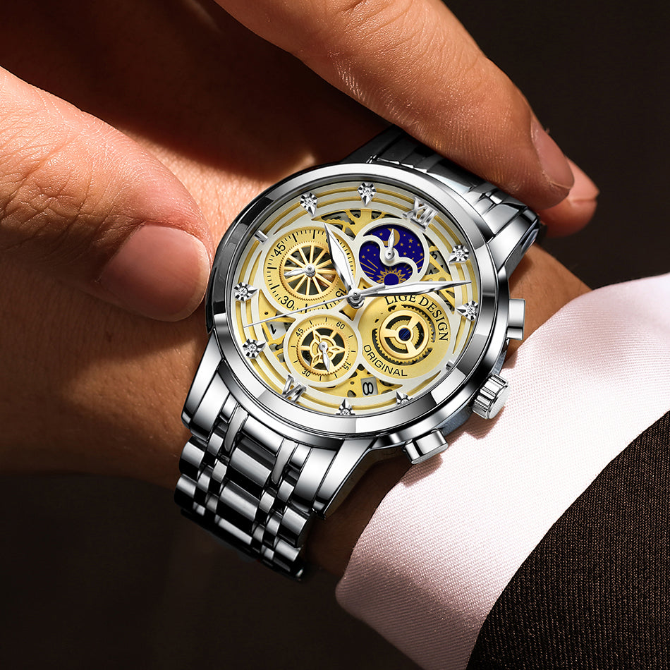 LIGE 8942 Herren Business Chronograph 5ATM