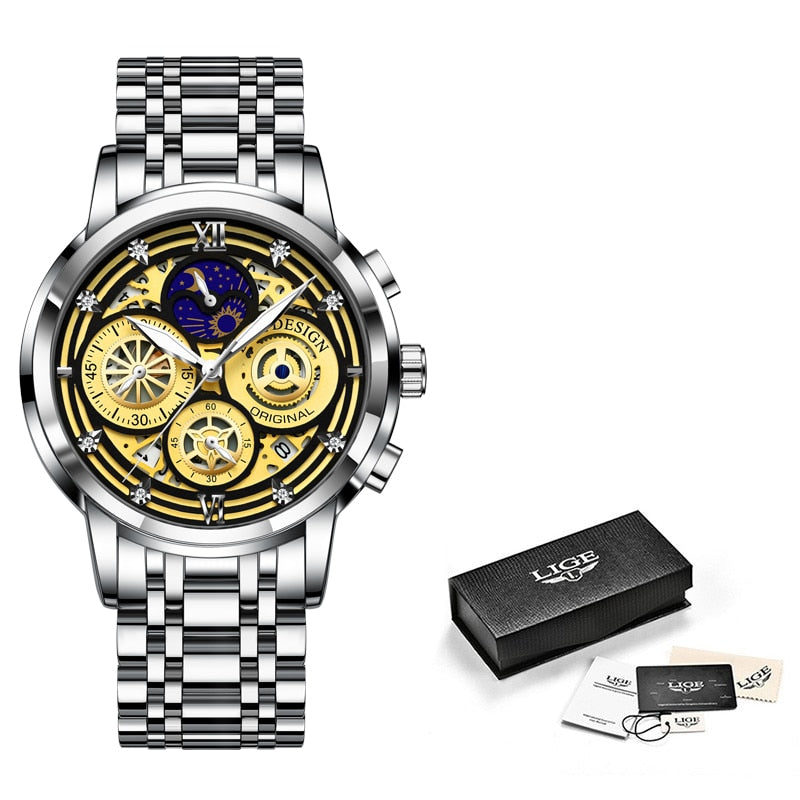 LIGE 8942 Herren Business Chronograph 5ATM