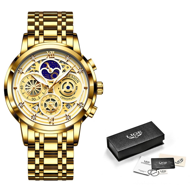 LIGE 8942 Herren Business Chronograph 5ATM