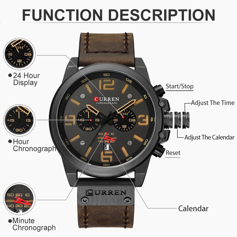 CURREN CUR 8314 Herren Chronograph 3ATM Hardlex
