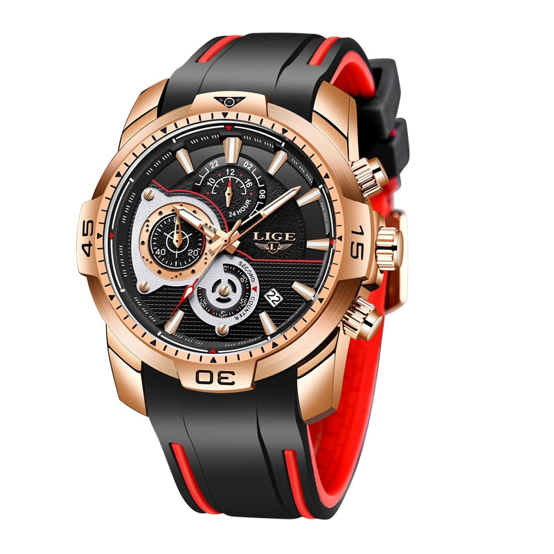 LIGE 9892 Herren Chronograph 3ATM Hardlex