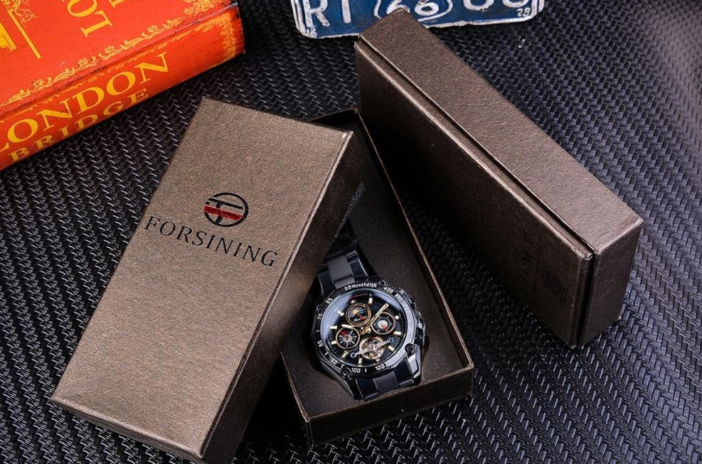 Forsining GMT1163-7 Automatik Herrenuhr Chronograph 3BAR Glas
