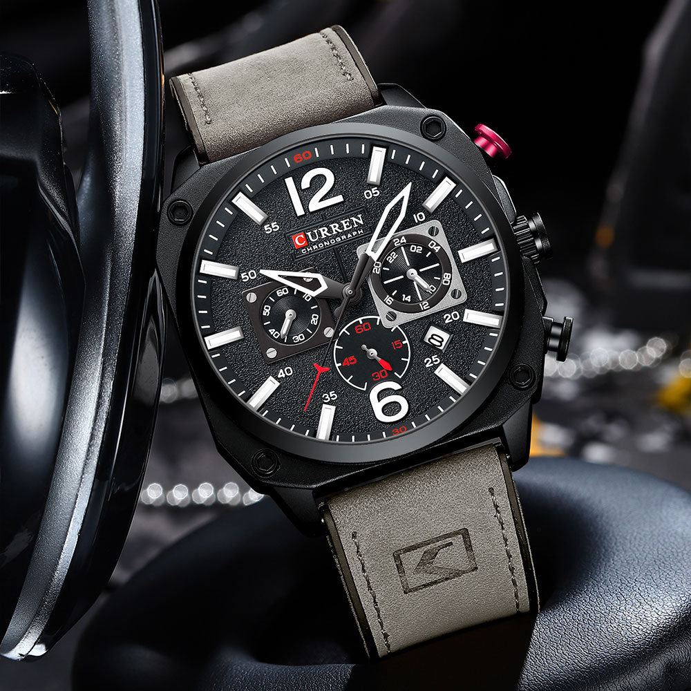 CURREN 8398 Analog Herren Chronograph 3ATM Hardlex