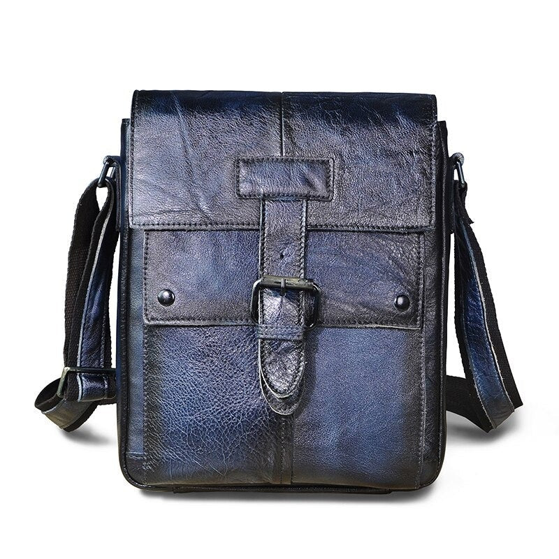 le'aokuu Herren Umhänge-Schultertasche Echtleder