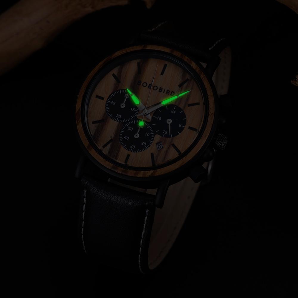 BOBO BIRD Holzchronograph 3ATM Hardlex