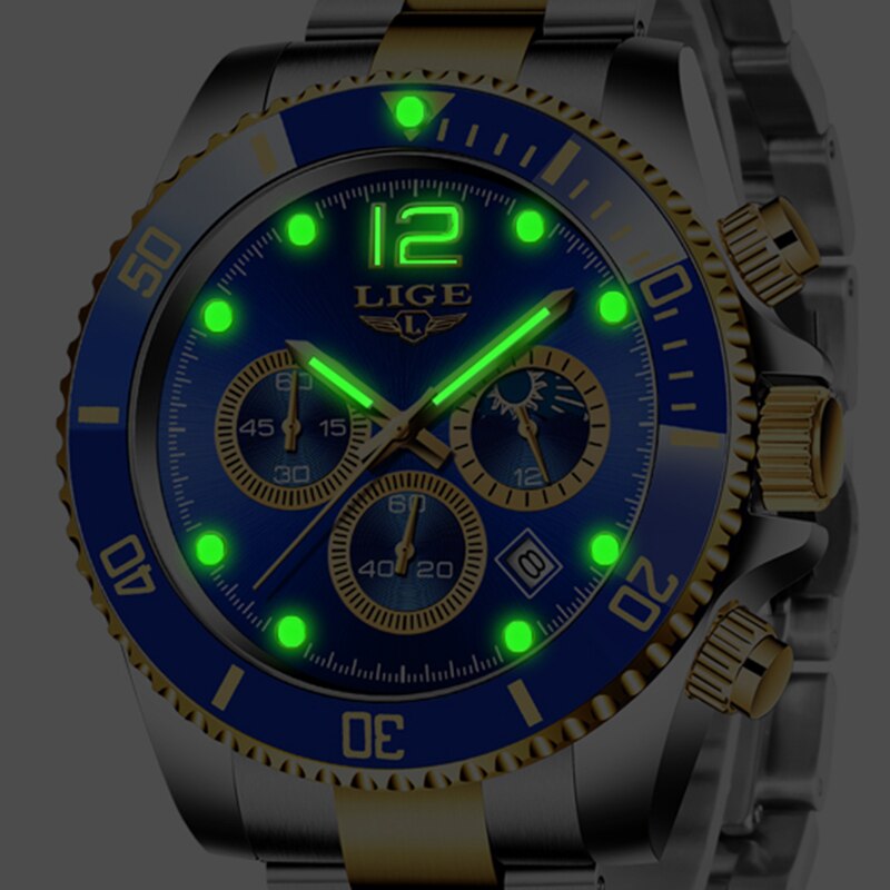 LIGE 8924 Herren Chronograph 3ATM
