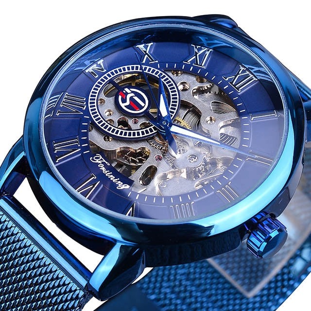 Forsining GMT838-2 Automatik Herren Skelettuhr Glas