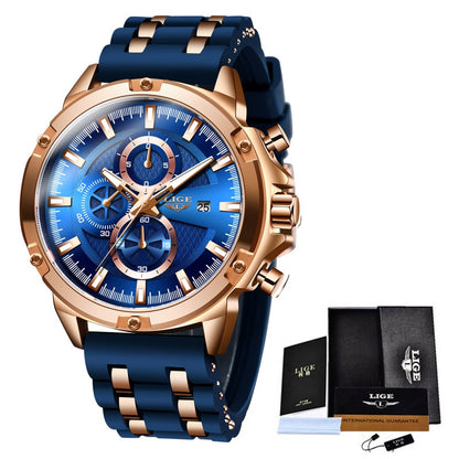 LIGE 10028 Herren Chronograph Hardlex 3BAR