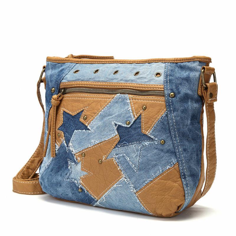 Annmouler Damen Jeans Schultertasche
