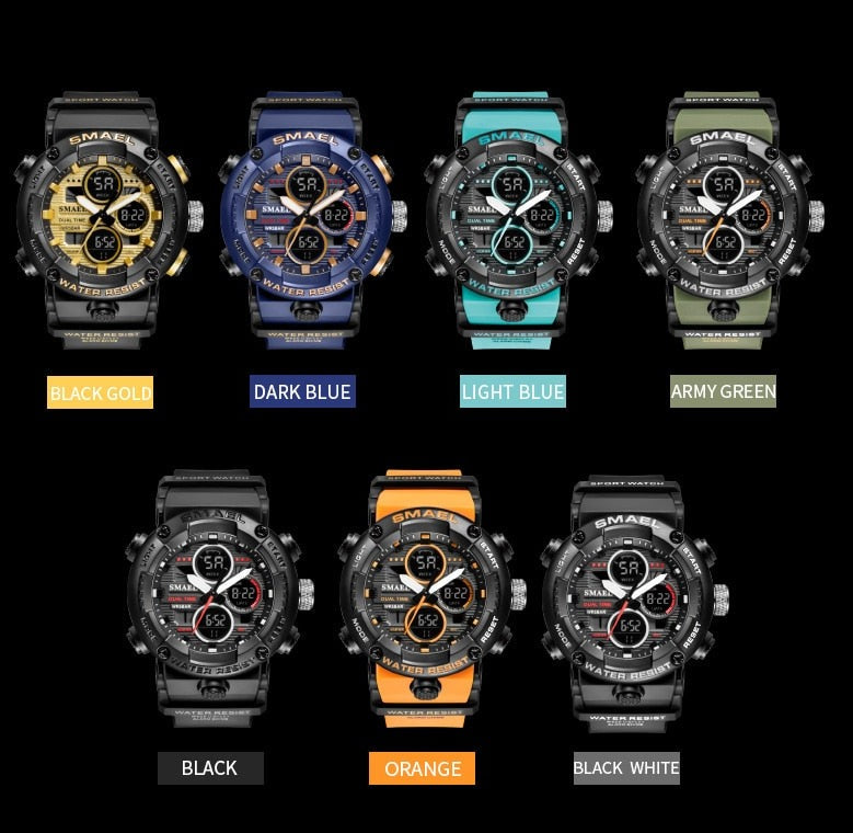 SMAEL SL-8038 Herren Sport Chronograph 5ATM Dualanzeige