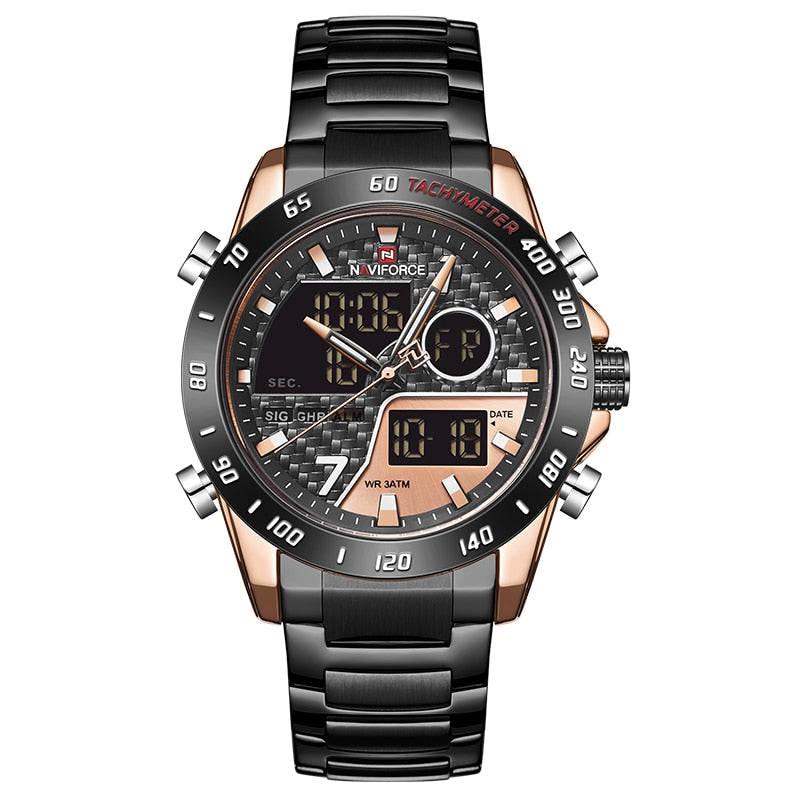 NAVIFORCE NF9171 Herren Militär Chronograph 3BAR Hardlex