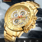 NAVIFORCE NF9165GG Herren Luxus Chronograph 3BAR Hardlex