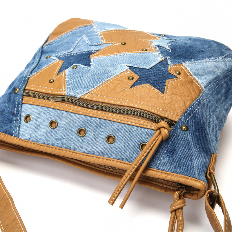 Annmouler Damen Jeans Schultertasche