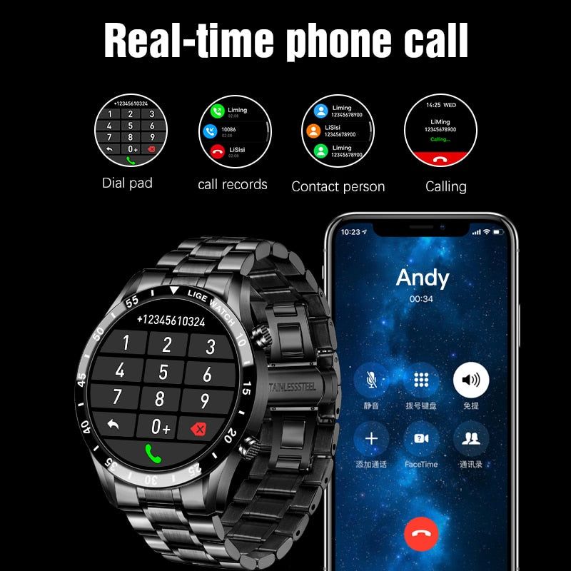 LIGE Sport Smartwatch 3BAR Android + IOS