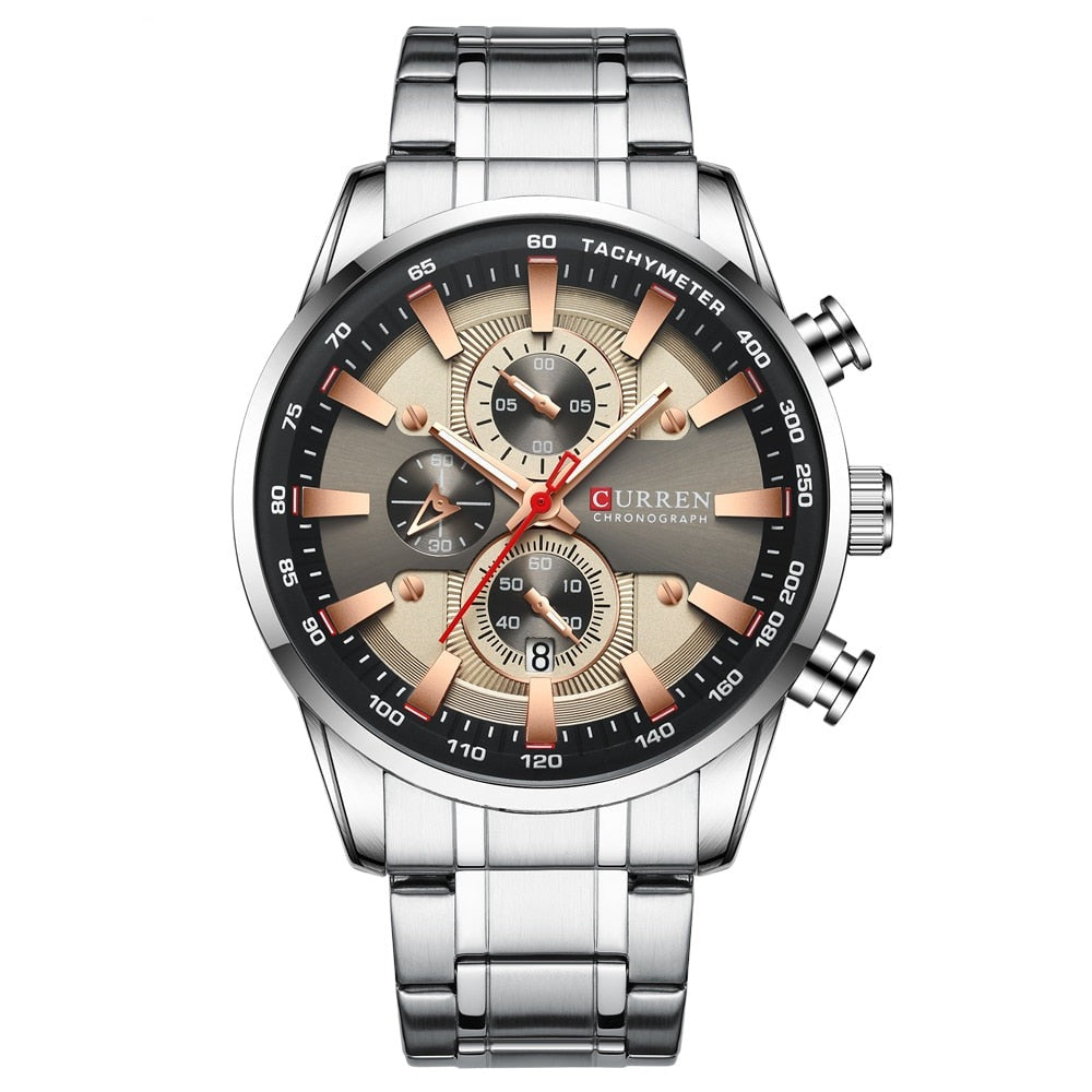 CURREN 8351 Designer Herren Chronograph 3ATM Hardlex
