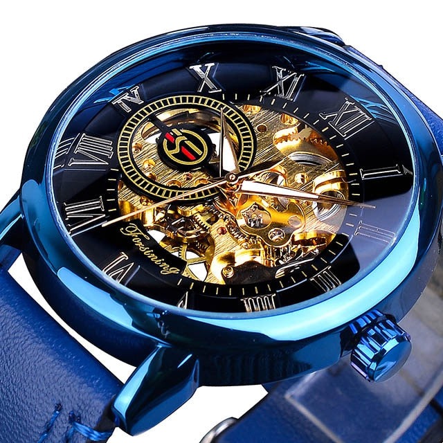 Forsining GMT838-2 Automatik Herren Skelettuhr 3BAR Glas