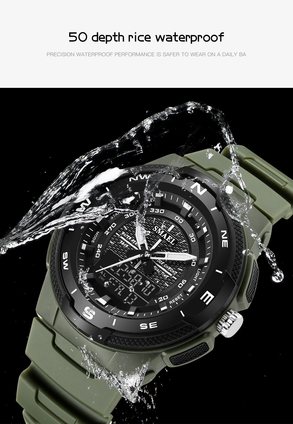 SMAEL SL-1362 Herren Sport Uhr 3BAR