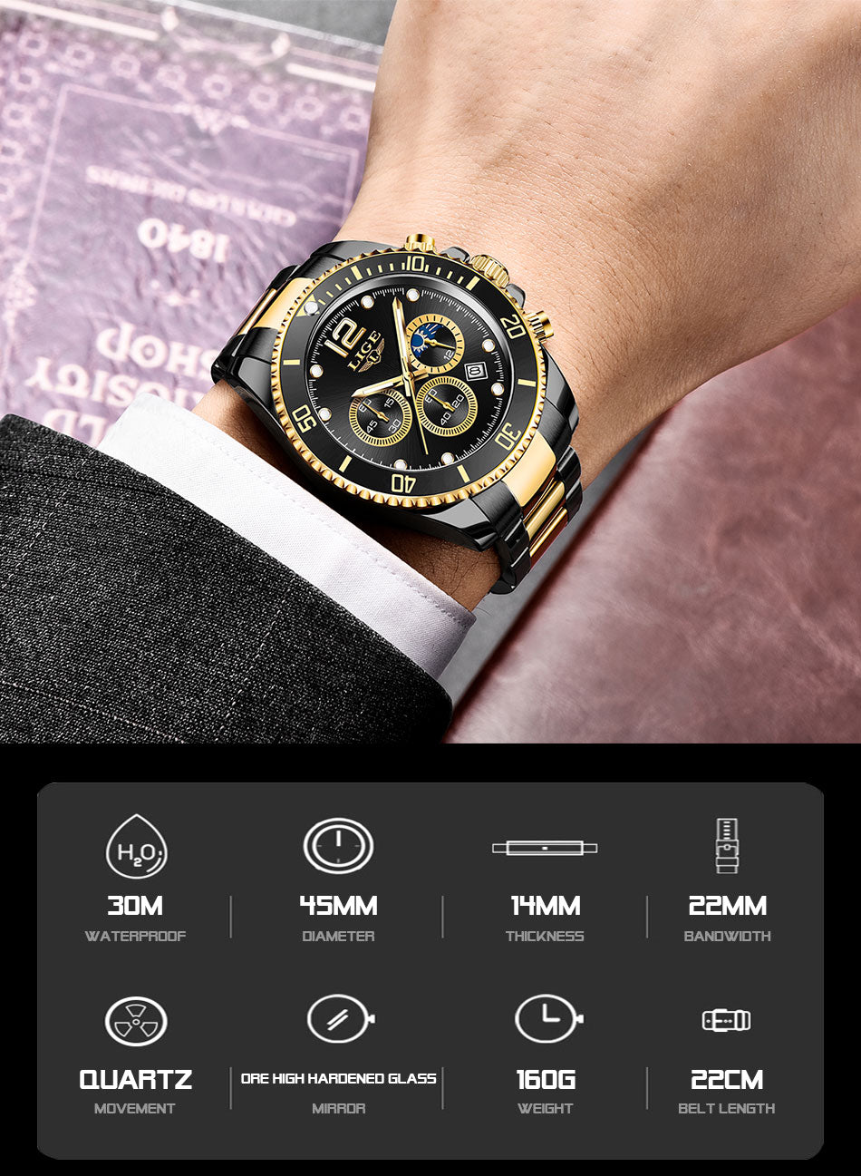 LIGE 8924 Herren Chronograph 3ATM