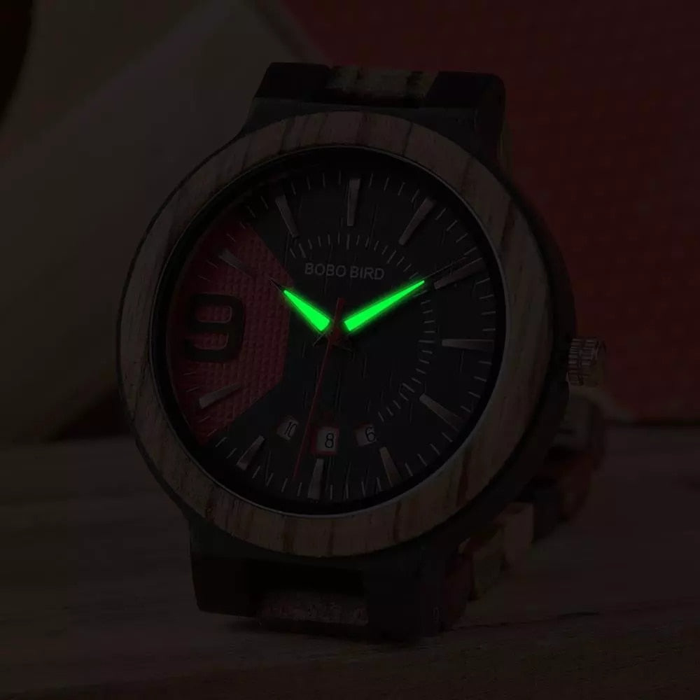 BOBO BIRD Holz Quarz Uhr 3ATM Hardlex