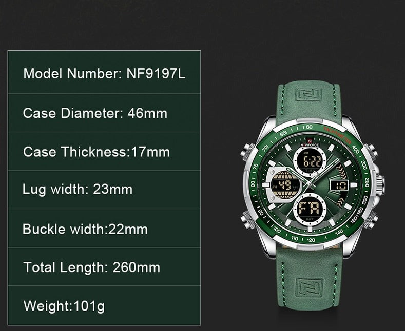 NAVIFORCE NF9197L Herren Militärchronograph 3BAR
