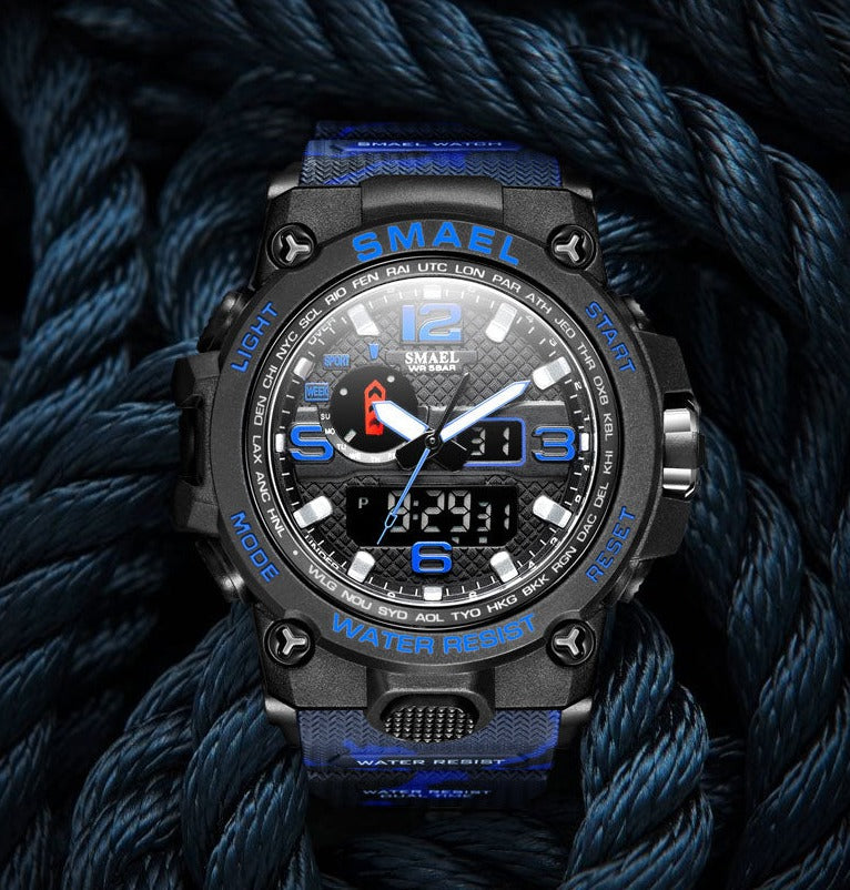 SMAEL SL-1545D Herren Sport-Chronograph 5ATM Dualanzeige